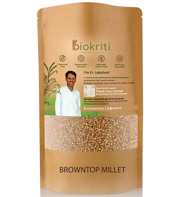 Biokriti Whole Browntop (Hari Kangni) Millet, 500g Organic Store